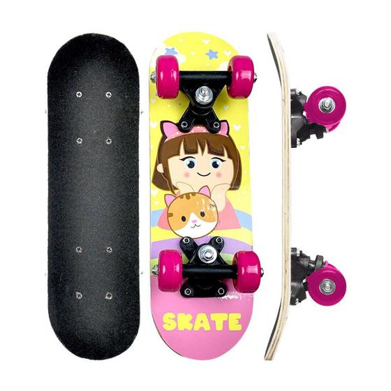 Imagem de Mini Skate Brinquedo Infantil DM Radical Jr. Para Iniciantes Kids Suporta Até 30 Kg 