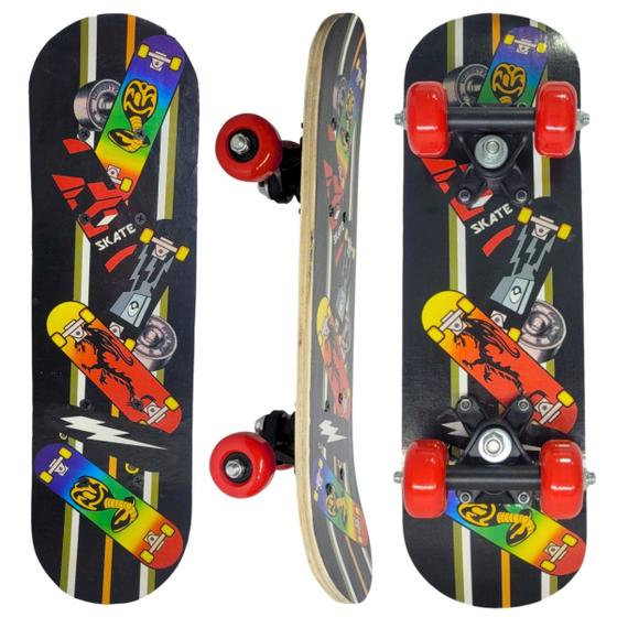 Imagem de Mini Skate De Madeira Infantil Completo Montado Até 30 Kg LP690A