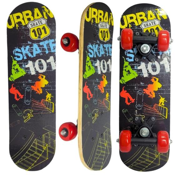 Imagem de Mini Skate Madeira Infantil Completo Montado Até 30 Kg