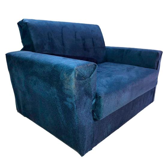 Mini sofa infantil grande 2 lugares azul R J BRINQUEDOS Sofás