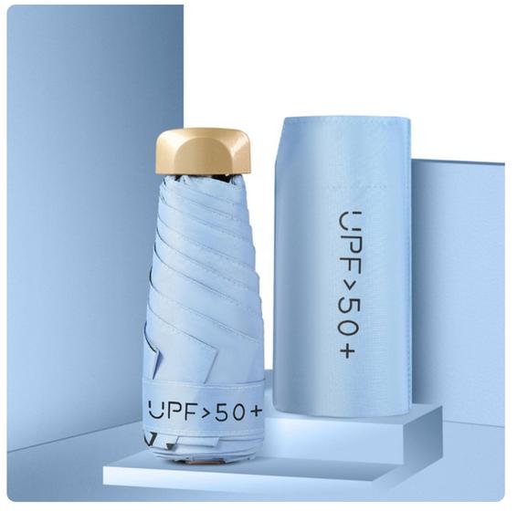 Imagem de Mini Sombrinha De Alumínio Dobrável UV UPF50+ Com Proteção Solar e Proteção Ultravioleta