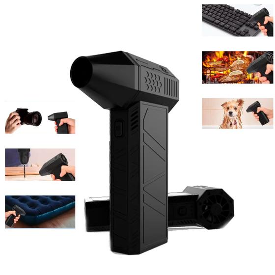 Imagem de Mini Soprador Turbo Recarregavel USB Ar Sem Fio 130.000 Rpm
