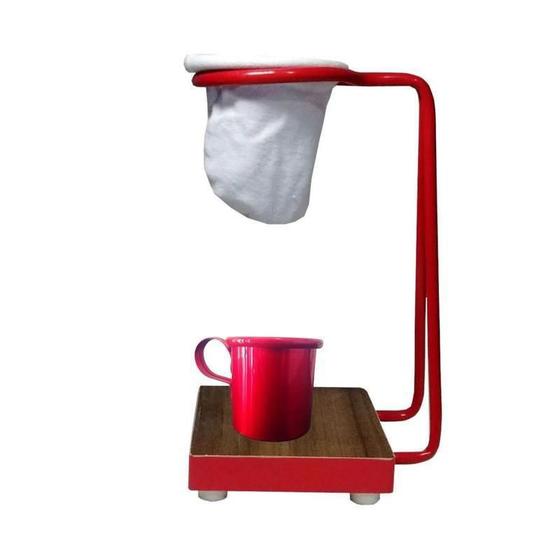 Imagem de Mini Suporte Coador De Café Base Em Mdf Com Caneca 160Ml