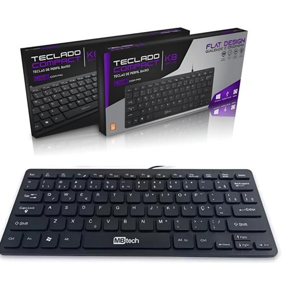 Imagem de Mini Teclado com fio Usb para Notebook Pc Computador - Modelo Compact