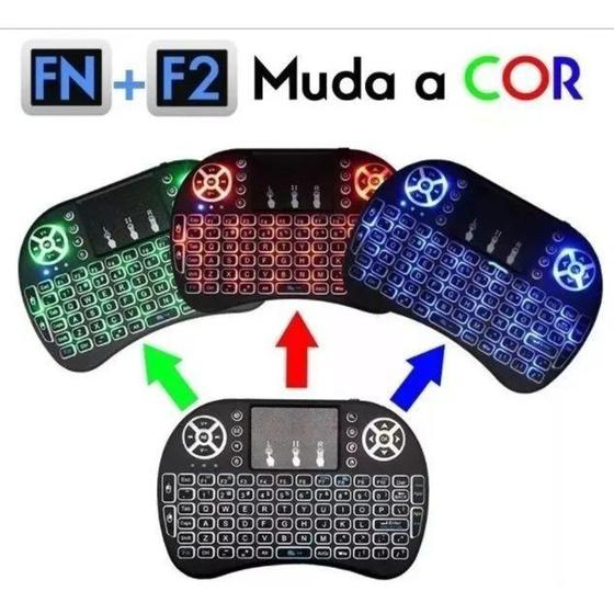 Imagem de Mini Teclado Controle Sem Fio Para Smart Tv Tv boxes Pc Led - Mini Keyboard