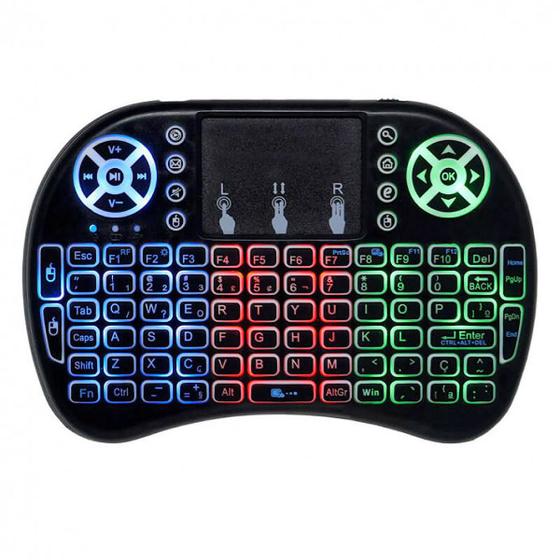 Imagem de Mini Teclado e Touch Pad Wireless para Tv (Smart/Box) PC Notebook Celular Android AirMouse I8