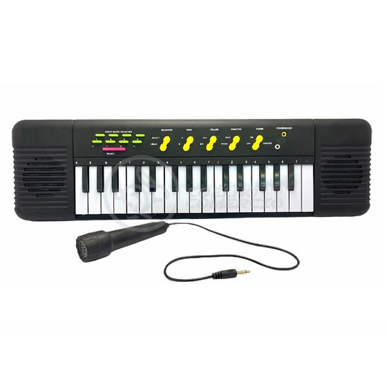 Imagem de Mini Teclado Infantil Piano 32 Teclas Musical Karaokê e Microfone Crianças Aprender a Tocar a Pilha