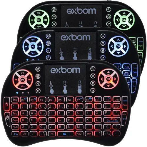 Imagem de Mini Teclado Led Wi-Fi Wireless Sem Fio Com Mouse Touch Pad