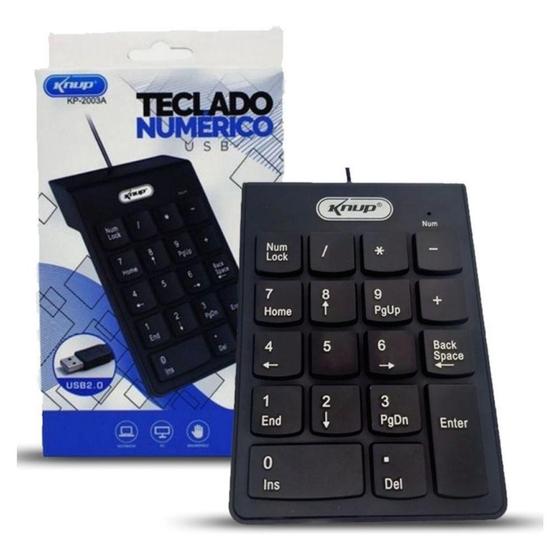 Imagem de Mini Teclado Numérico Usb Com Fio 18 Teclas Knup Kp-2003a