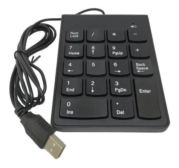 Imagem de Mini Teclado Numérico Usb Com Fio 18 Teclas Notebook Pc Novo