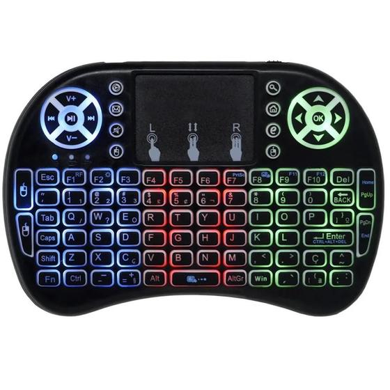 Imagem de Mini Teclado Sem Fio Air Mouse Touch Tv Wireless Com Luz