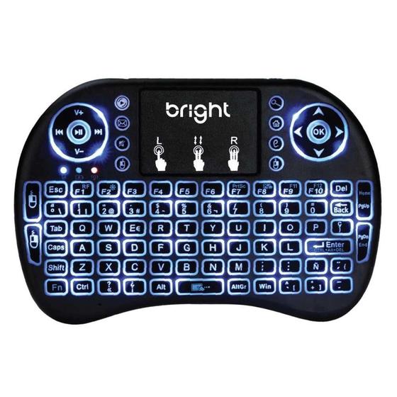 Imagem de Mini Teclado Sem Fio Bright Retroiluminado Cód.0595 Preto