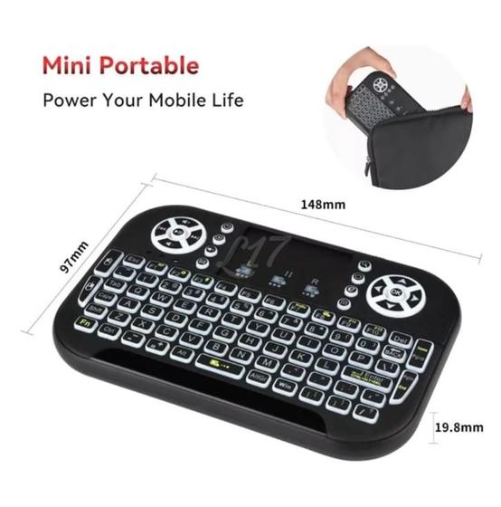 Imagem de Mini Teclado Wireless Bluetooth Touchpad Sem Fio Lelong
