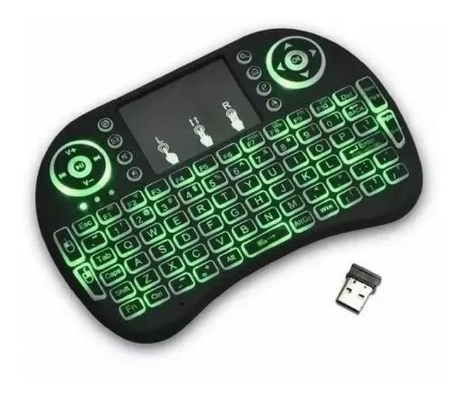 Imagem de Mini Teclado Wireless S/ Fio Com Luz Tv Air Mouse Touch Led