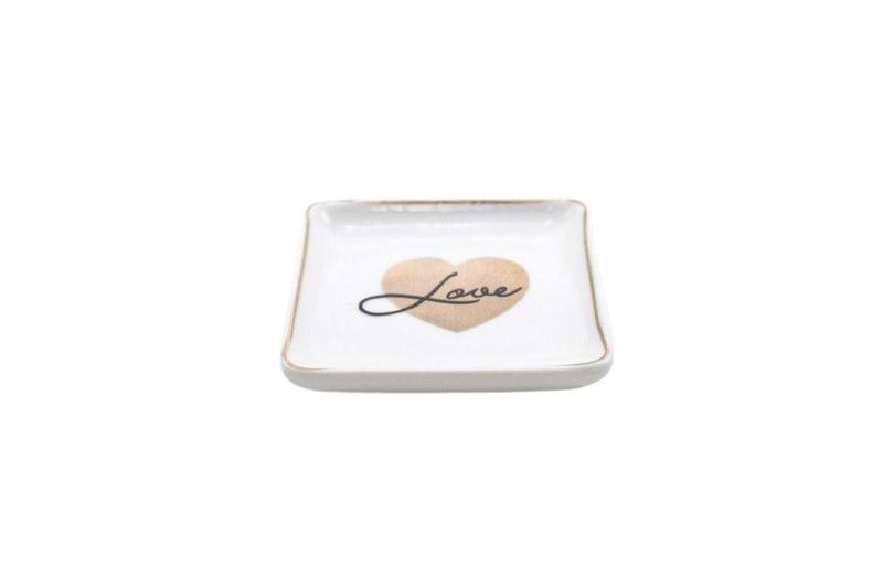 Imagem de Mini Travessa Branca Love Porcelana 7 Cm