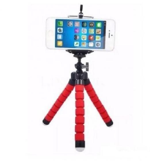 Imagem de Mini Tripé Com Suporte Para Celular Vermelho