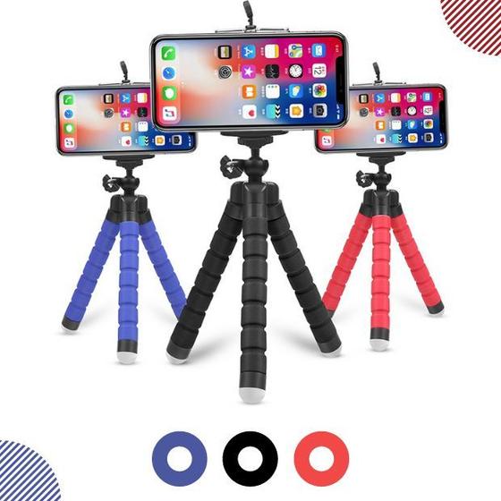 Imagem de Mini Tripe Flexivel Ajustavel Emborrachado Suporte para Celular e Camera