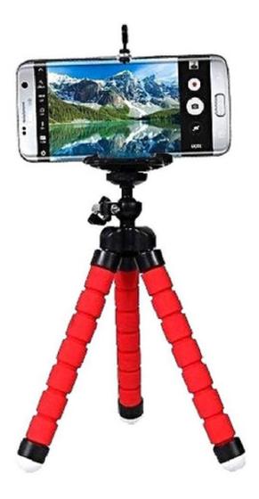 Imagem de Mini Tripé Flexível Suporte Para Celular E Câmera - Vermelho