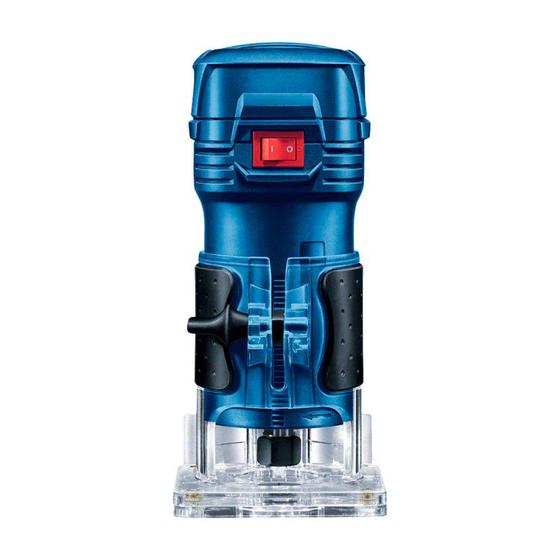 Imagem de Mini Tupia Bosch GKF-550 550W 127V Azul com Pinças de Aperto