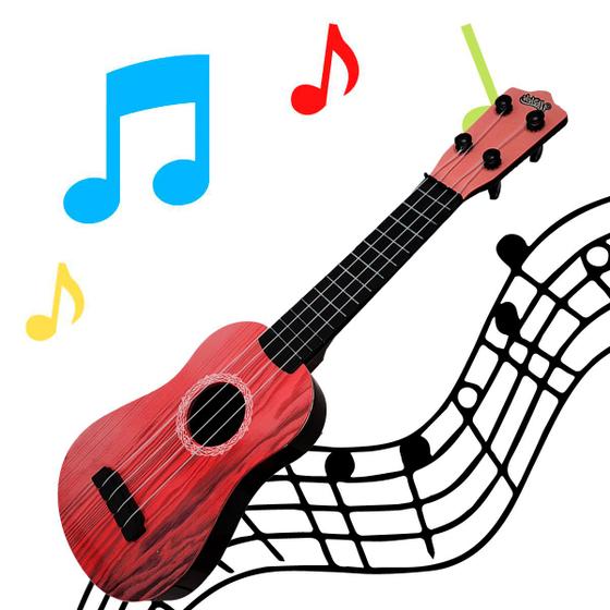 Imagem de Mini Ukulele Acustico Infantil Cordas De Nylon Violão Top Musical Palheta Crianças