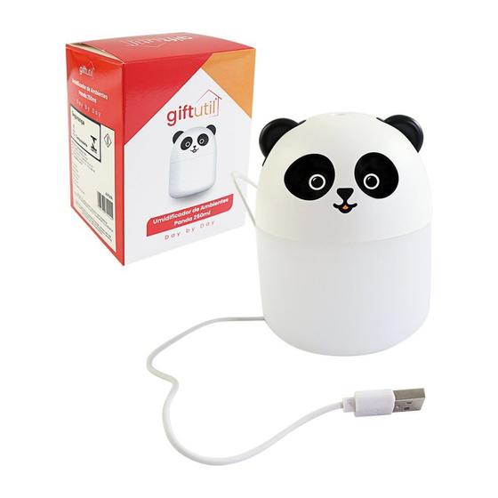 Imagem de Mini Umidificador de Ar Ambiente Aromatizador Portátil USB Luzes Led Vaso Madeira Vulcão Animais Bichinhos Fofos Gato Coelho Panda
