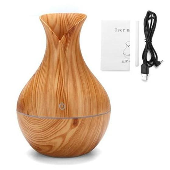 Imagem de Mini Umidificador Difusor Purificador de Ar Para Ambientes USB Portátil Estilo Madeira 130ml