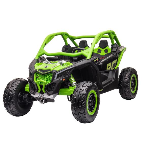 Imagem de Mini Utv Carro Can Am Maverick Elétrico 24V Infantil Jipe Buggy Led Som Usb Verde Importway Bw238vd