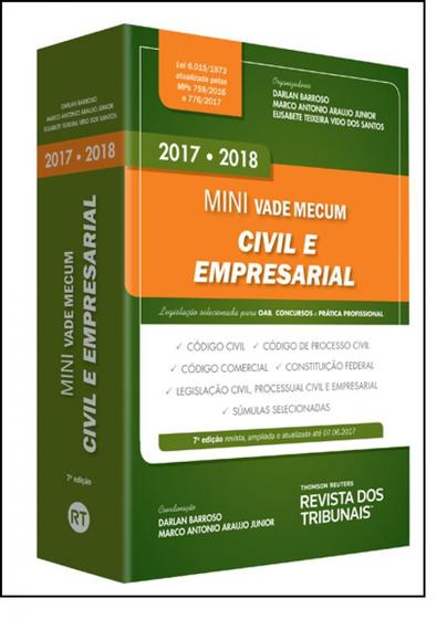 Imagem de Mini Vade Mecum Civil e Empresarial 2017-2018: Legislação Selecionada Para Oab, Concursos e Prática Profissional - REVISTA DOS TRIBUNAIS - OAB e Concursos