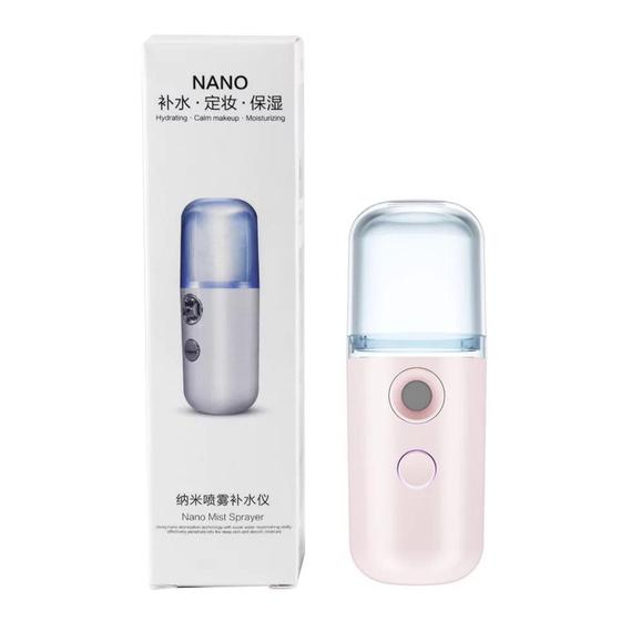 Imagem de Mini Vaporizador para Face, Nano Facial Mister Sprayer 30 ml Umidificador Portátil Rosa Bebê