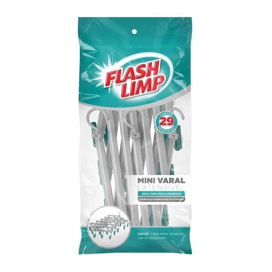 Imagem de Mini Varal Extensivel com 29 Prendedores FlashLimp