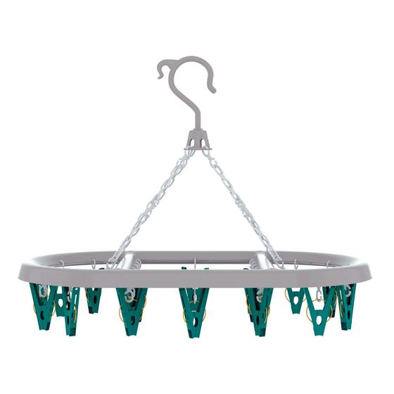 Imagem de Mini Varal Oval Flash Limp Com 24 Prendedores