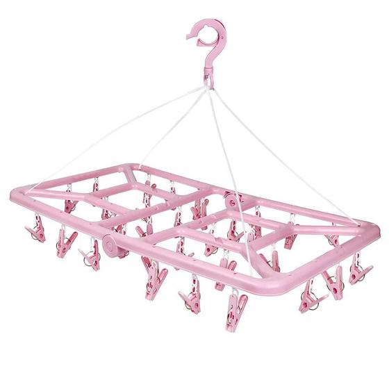 Imagem de Mini Varal Retangular Mor Rosa C/ 32 Prendedores 006095