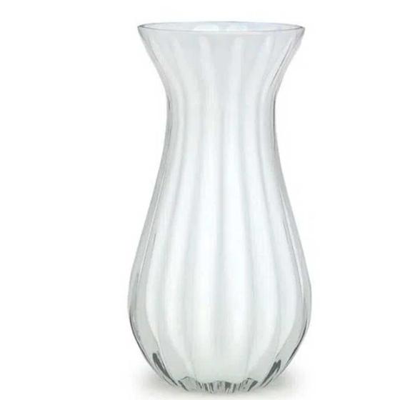 Vaso Cá D'Oro Murano - Branco Leitoso - Arte Em Vidro Soprado