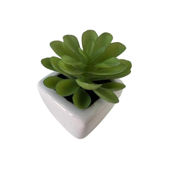 Imagem de Mini Vaso de Cerâmica com Suculenta Artificial