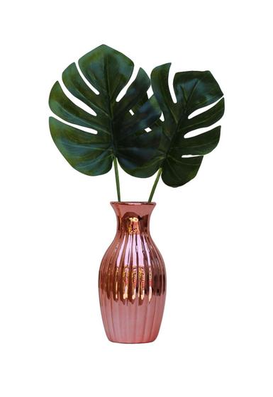 Imagem de Mini Vaso De Porcelana Decorativo Com Planta Rose Gold