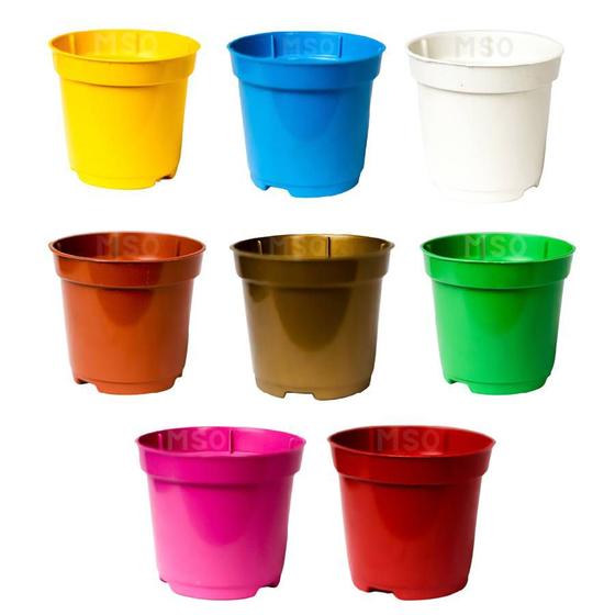 Imagem de mini vasos Pequenos Coloridos Pote 6 De 80ml Mudas artesanato lembrancinha - 150 unidades
