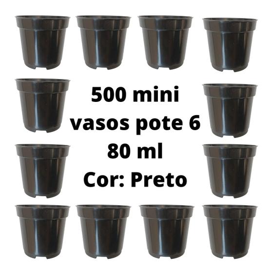 Imagem de Mini Vasos pote 6 preto 500 unidades para mini suculentas cactos lembrancinha artesanato fazer mudas de suculentas plantas geral