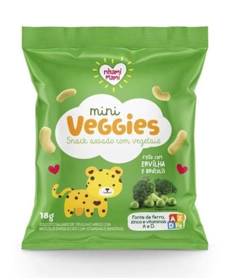 Imagem de Mini Veggies Snack Ervilha E Brócolis 18G - Nhamimami