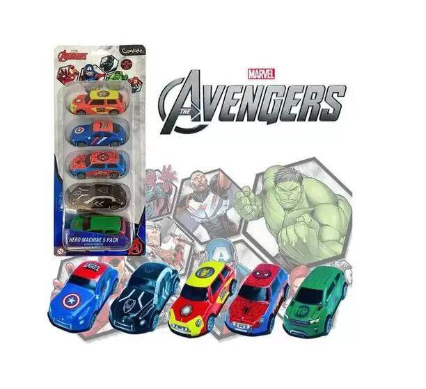 Imagem de Mini Veiculos Pull Back Com 5 - Avengers