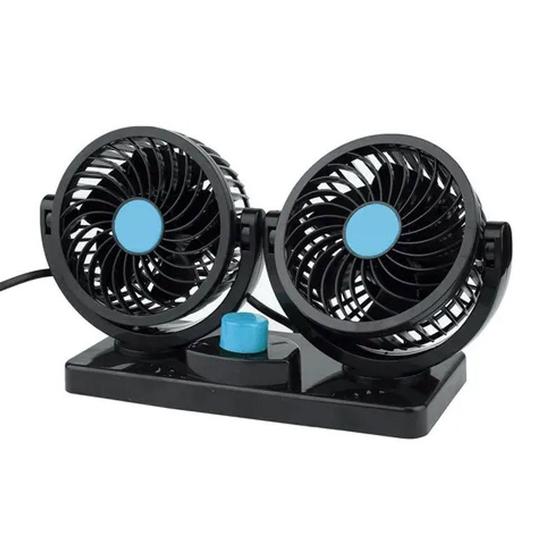 Imagem de Mini Ventilador Ajustável Portátil Duplo Turbo Veicular 12V