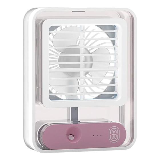 Imagem de Mini Ventilador Climatizador Umidificador Luz Led