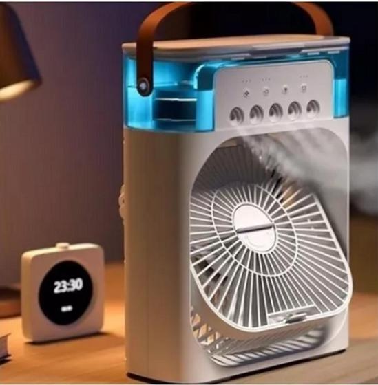 Imagem de Mini Ventilador de Mesa Portátil Umidificador e Climatizador pode colocar Gelo