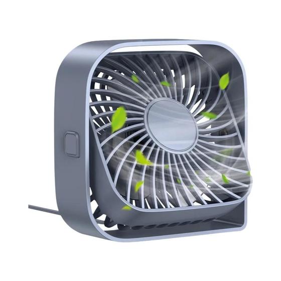 Imagem de Mini Ventilador de Mesa USB Portátil - Fluxo de Ar Forte e Silencioso - 3 Velocidades e Rotação 360°