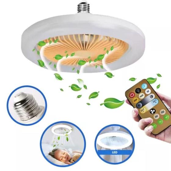Imagem de Mini Ventilador de Teto Bivolt com Lâmpada Led