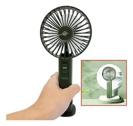 Imagem de Mini Ventilador Mesa Mão 2 Velocidades Secar Maquiagem