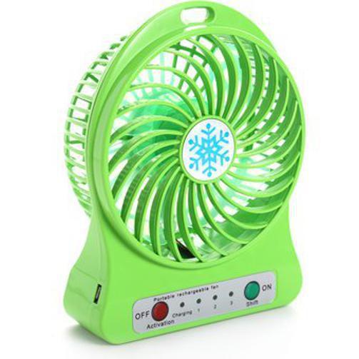 Imagem de Mini Ventilador Mesa Portátil Recarregável Usb 3 Vel Verde