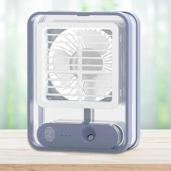 Imagem de Mini Ventilador Portátil 3 Velocidades LED Umidificador