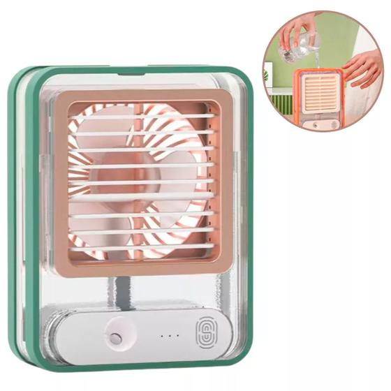 Imagem de Mini Ventilador Portátil Com Led Umidificador E Iluminação