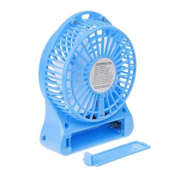 Imagem de Mini Ventilador Portátil Mesa Usb Com 3 Velocidades Azul