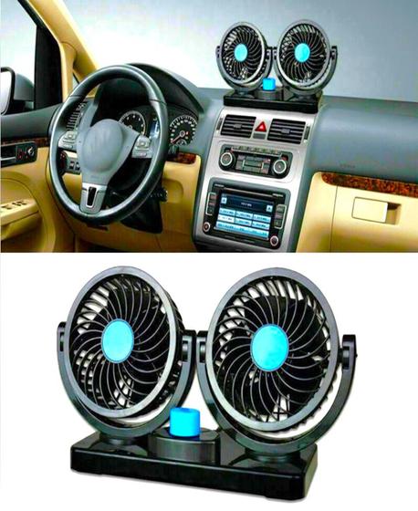 Imagem de Mini Ventilador Portátil Para Carros Duplo Veicular Tomada 12V 